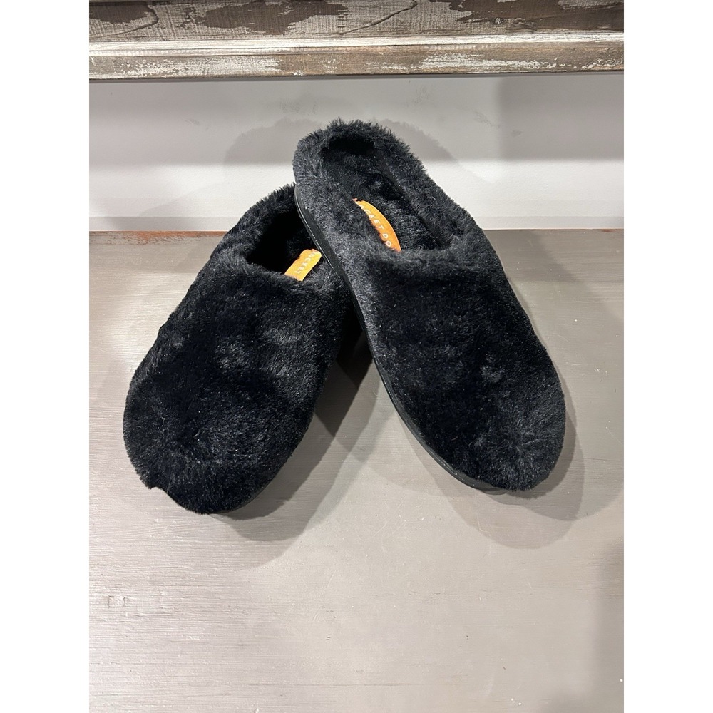 Rocket Dog Fuzzy Slippers Style Slip On Black Size 6